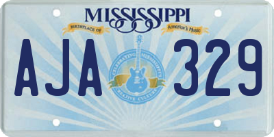 MS license plate AJA329
