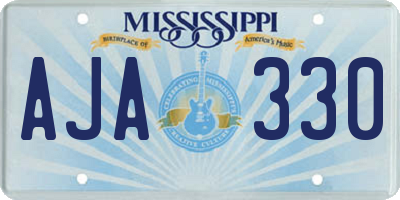 MS license plate AJA330