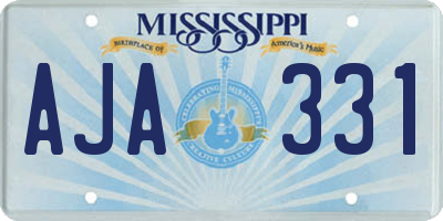 MS license plate AJA331