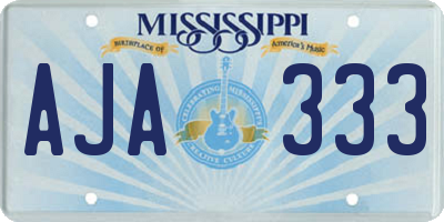 MS license plate AJA333