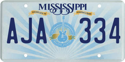 MS license plate AJA334