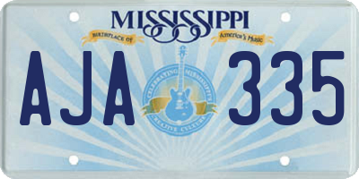 MS license plate AJA335