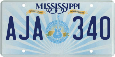 MS license plate AJA340