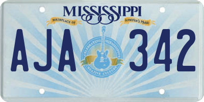 MS license plate AJA342