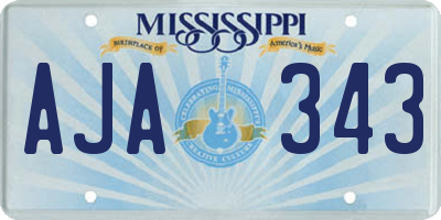 MS license plate AJA343