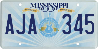 MS license plate AJA345