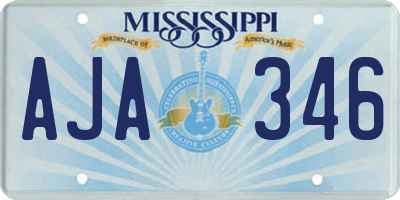 MS license plate AJA346