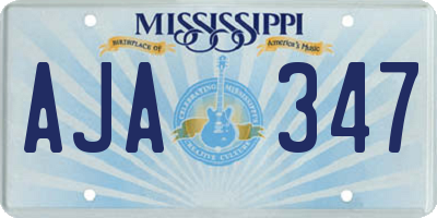 MS license plate AJA347