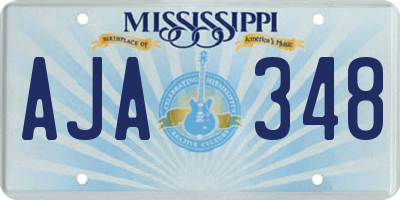 MS license plate AJA348