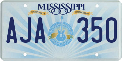 MS license plate AJA350