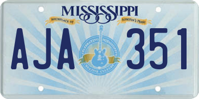 MS license plate AJA351