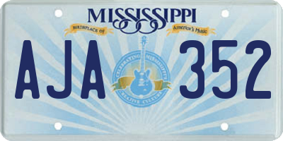 MS license plate AJA352