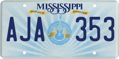 MS license plate AJA353