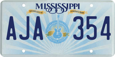 MS license plate AJA354