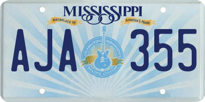 MS license plate AJA355