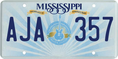 MS license plate AJA357