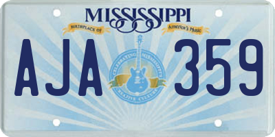 MS license plate AJA359