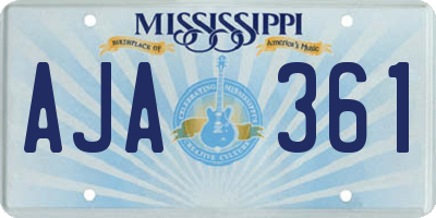 MS license plate AJA361