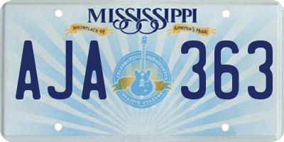 MS license plate AJA363