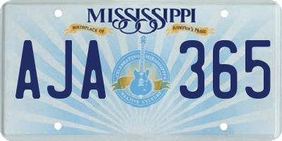 MS license plate AJA365