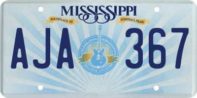 MS license plate AJA367