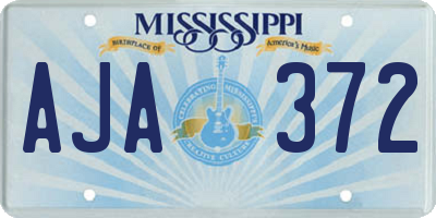 MS license plate AJA372
