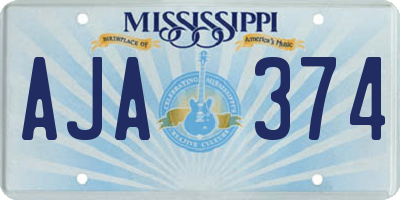 MS license plate AJA374