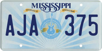 MS license plate AJA375