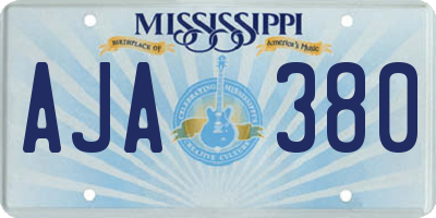 MS license plate AJA380