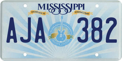 MS license plate AJA382