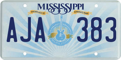 MS license plate AJA383