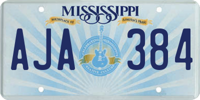 MS license plate AJA384