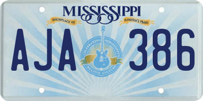 MS license plate AJA386