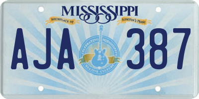 MS license plate AJA387