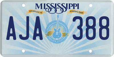 MS license plate AJA388