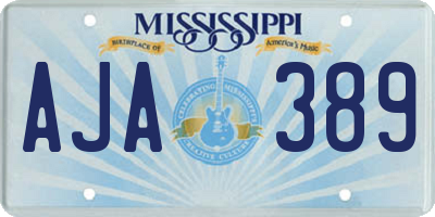 MS license plate AJA389