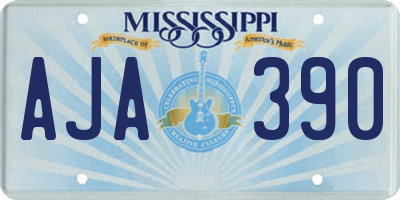 MS license plate AJA390
