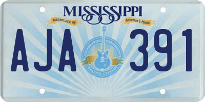 MS license plate AJA391