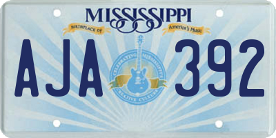 MS license plate AJA392