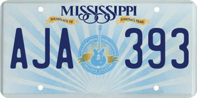 MS license plate AJA393