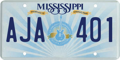 MS license plate AJA401