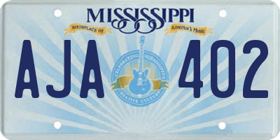 MS license plate AJA402