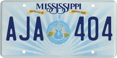 MS license plate AJA404