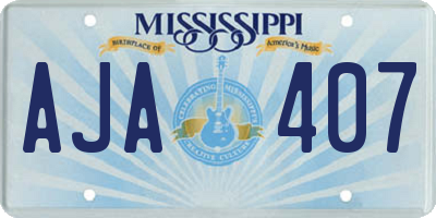 MS license plate AJA407