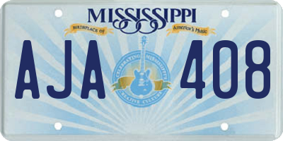 MS license plate AJA408