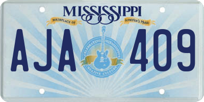 MS license plate AJA409