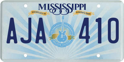 MS license plate AJA410