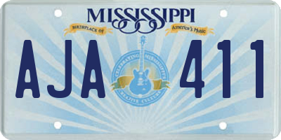MS license plate AJA411