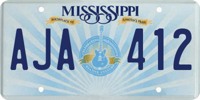 MS license plate AJA412