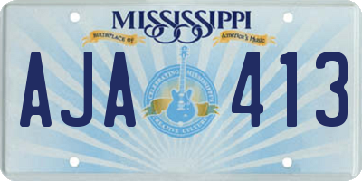 MS license plate AJA413